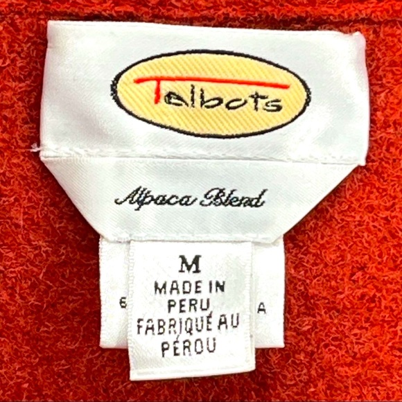 Talbots Woman’s Alpaca Wool Blend Rich Orange Pea Coat Size M - Picture 7 of 7